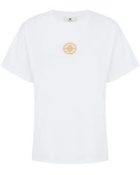 Elisabetta Franchi - Jersey T-Shirt With Jewel Logo - Lyst