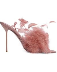 Paris Texas - Lidia Feather-Trim Sandals - Lyst