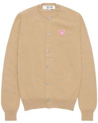 COMME DES GARÇONS PLAY - Heart-Patch Round-Neck Cardigan - Lyst