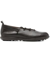 Wonders - Lace-Up Grained Leather Ballet Flats - Lyst