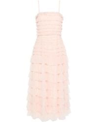 Twinset - Vestido midi con volantes de tul - Lyst