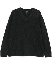 A.P.C. - V-Neck Wool Sweater - Lyst