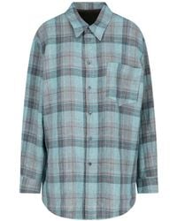 Magliano - Check-Pattern Linen Shirt - Lyst