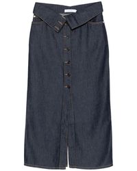 IRO - Falda midi con botones - Lyst