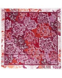Lancel - Pivoine Optical-Print Silk Scarf - Lyst