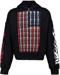 Palm Angels - Flames Flag Zip-Up Hoodie - Lyst