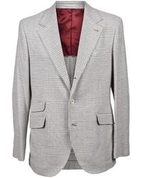 Brunello Cucinelli - Check Wool Suit - Lyst