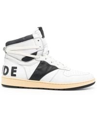 Rhude - Colour-Block High-Top Sneakers - Lyst