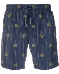 Dolce & Gabbana - Monogram-print Drawstring Swim Shorts - Lyst