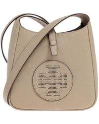 Tory Burch - Perforated-Logo Leather Shoulder Bag - Lyst