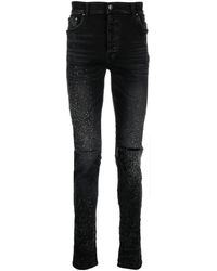 Amiri - Crystal-embellished Slim-fit Jeans - Lyst