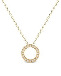 Diamond Essentials - Circle-Pendant Diamond Necklace - Lyst