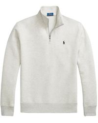 Polo Ralph Lauren - Quarter-Zip Logo-Embroidered Sweater - Lyst