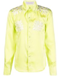 Bluemarble - Floral-embroidery Satin Shirt - Lyst