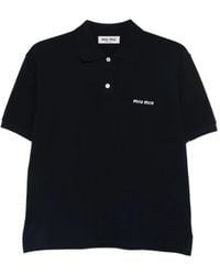 Miu Miu - Piquet Cotton Polo Shirt - Lyst