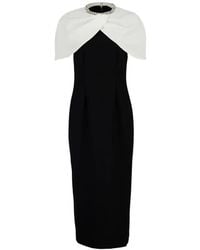Roland Mouret - Embellished Shawl-Overlay Midi Dress - Lyst