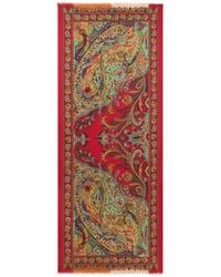 Etro - Cashmere, Silk And Wool Scarf With Paisley Motif - Lyst
