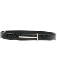 Tom Ford - Belt T Icon Calfskin - Lyst