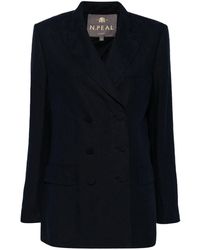 N.Peal Cashmere - Ava Double-breasted Linen Blazer - Lyst