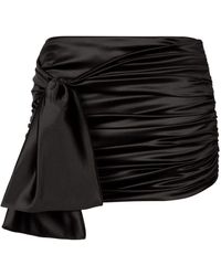 Dolce & Gabbana - Ruched Satin Mini Skirt - Lyst