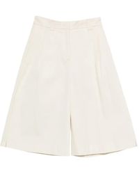 Thelatest - Dakota Pleated-Front Tailored Shorts - Lyst