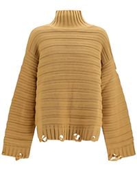 MM6 by Maison Margiela - Distressed Ribbed-Knit Sweater - Lyst