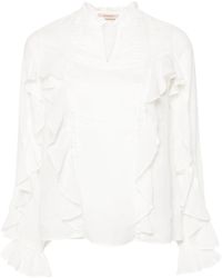 Twinset - Lace-Detailing Ruffled Blouse - Lyst