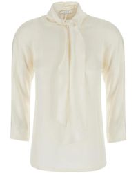 Jucca - Pussy-Bow Three-Quarter Sleeve Blouse - Lyst