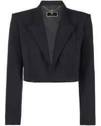 Elisabetta Franchi - Cropped Tailored Blazer - Lyst