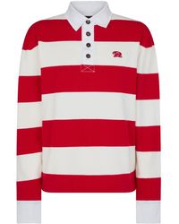 DSquared² - Striped Cotton Rugby Polo Shirt - Lyst