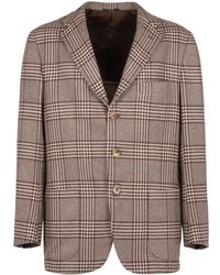 Kiton - Check-Pattern Blazer - Lyst