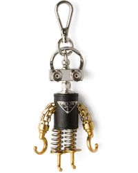 Prada - Robot Saffiano Leather Bag Charm - Lyst