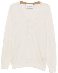 Amaranto - T-Shirt Met Knoopsluiting En V-Hals - Lyst