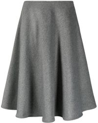 Blanca Vita - A-Line Flared Mélange Midi Skirt - Lyst