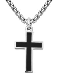 David Yurman - Sterling Exotic Stone Cross Onyx Pendant (26Mm) - Lyst