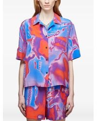 McQ - Abstract-Print Collared Top - Lyst
