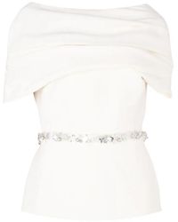 Safiyaa - Loura Crystal-Embellished Off-Shoulder Blouse - Lyst