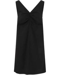 LA PISCINE - Ruched V-Neck Dress - Lyst