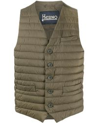 Herno - Quilted V-Neck Gilet - Lyst
