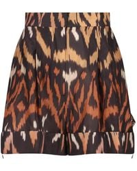 Zimmermann - Pantalones Cortos De Seda Con Estampado Ikat - Lyst