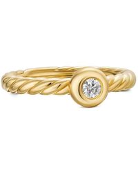 David Yurman - 18Kt Petite Cable Diamond Ring (2.8Mm) - Lyst