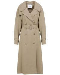 Moschino - Belted Double-Breasted Coat - Lyst