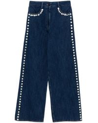 forte_forte - Button-Detail Straight-Leg Jeans - Lyst