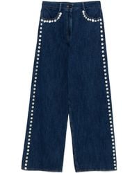 forte_forte - Button-Detail Straight-Leg Jeans - Lyst