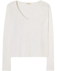 American Vintage - Sonoma T-Shirt Met Lange Mouwen En V-Hals - Lyst