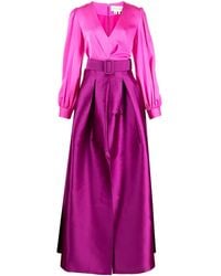 Sachin & Babi - Zoe Belted Satin Gown - Lyst