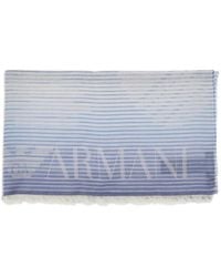 Emporio Armani - Cotton-Blend Scarf - Lyst