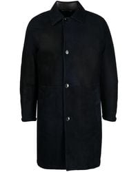 Brioni - Single-breasted Leather Coat - Lyst