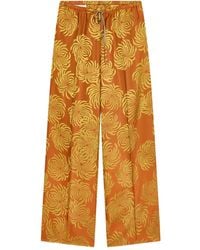 Dries Van Noten シルバー フローラル トラウザーズ ナチュラル