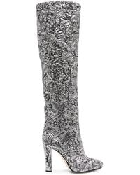 Alberta Ferretti - Bottes Métallisées À Fleurs - Lyst